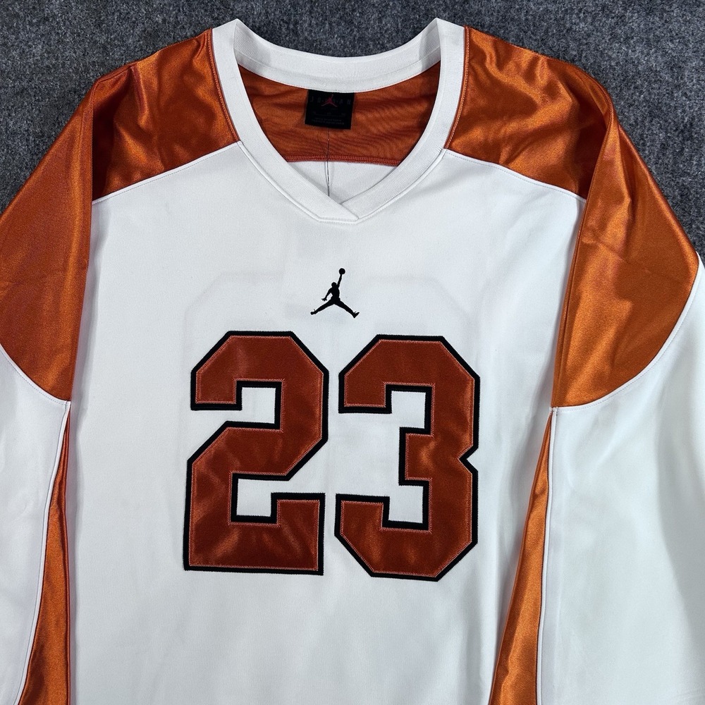 Jordan Mens Brooklyn Collegiate Hockey Jersey Size XL White Orange HV0109 133 - Picture 3 of 12